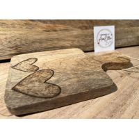 Handgedecoreerd serveerplankje uit mangohout