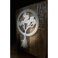 dromenvanger met bloemenboom in macramé