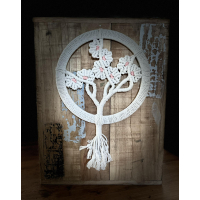 dromenvanger met bloemenboom in macramé