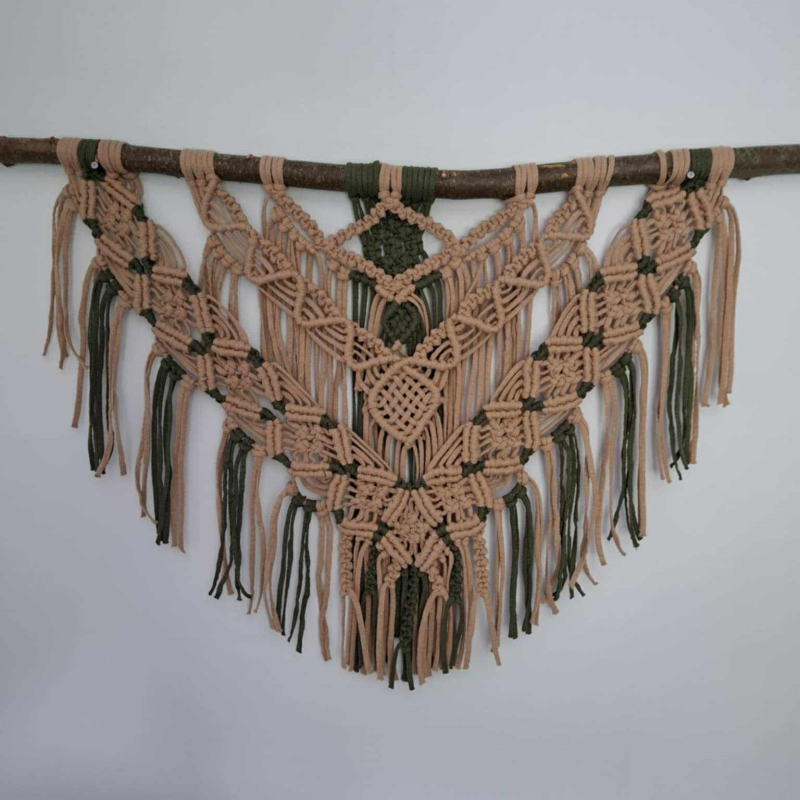muurdecoratie macramé groot formaat