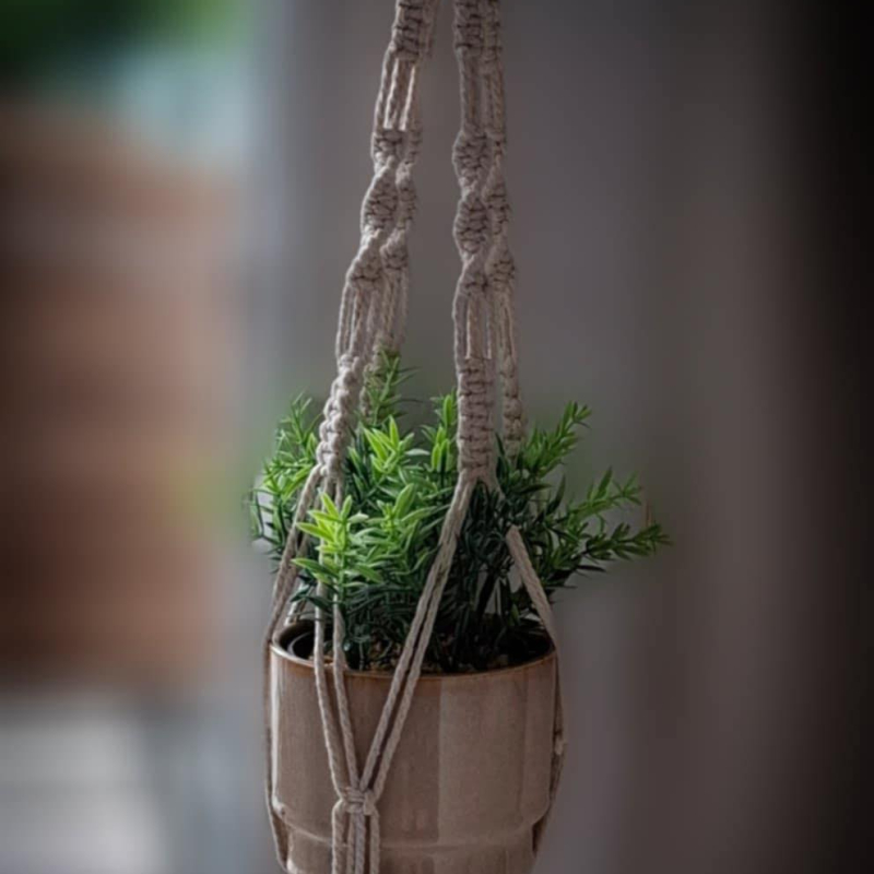 Macramé plantenhanger handgemaakt